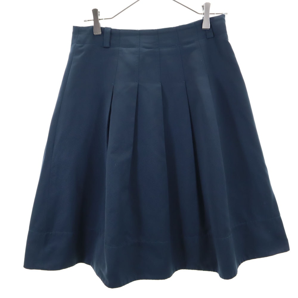 WEEKENDS MaxMara ウィークエンド マックスマーラ ブルガリア製 ミディ丈 プリーツスカート 40 ネイビー
