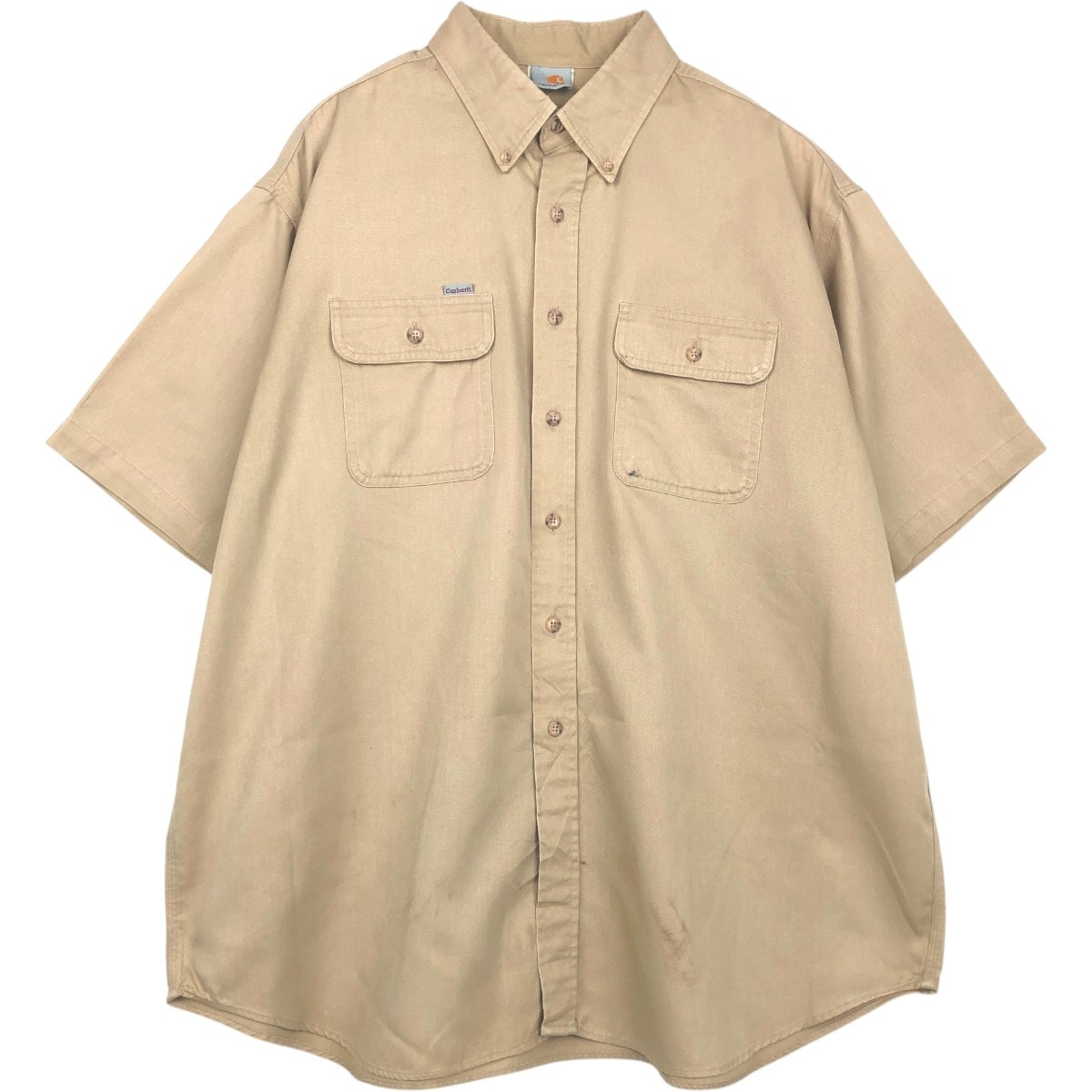 D (傷や汚れあり)】古着 カーハート Carhartt ボタンダウン 半袖