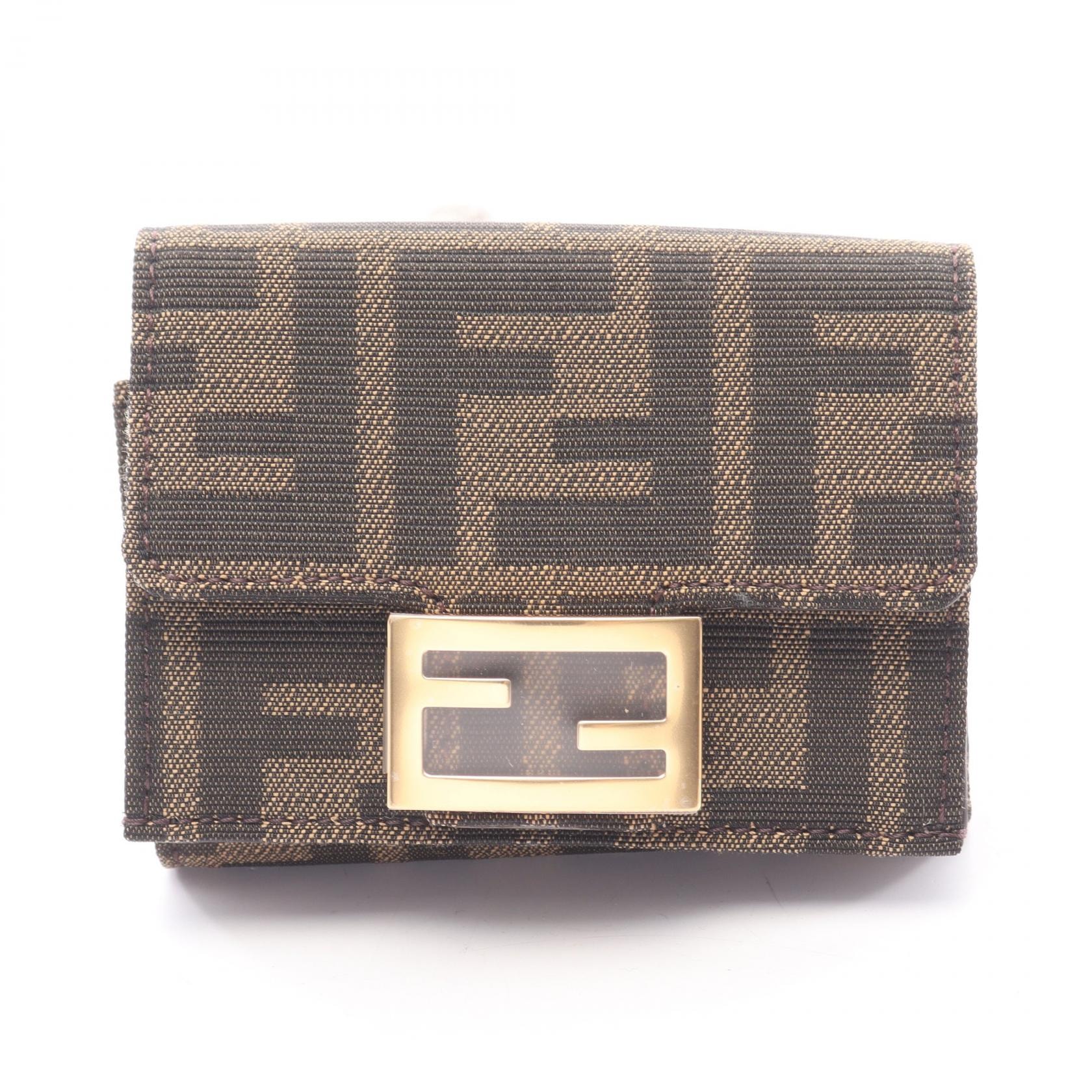 フェンディ FENDI バゲット ズッカ 三つ折り財布 財布 キャンバス レディース ブラウン系 / ブラック系 8M0395A98PF0A6E 【新品】