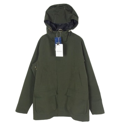 Barbour バブアー ジャケット MCA0635SG × EDIFICE エディフィス 別注 EX HOODED BEDALE SL 2LAYER フーデッド ビデイル SL ノンワックス2レイヤー ジャケット カーキ系 36【中古】