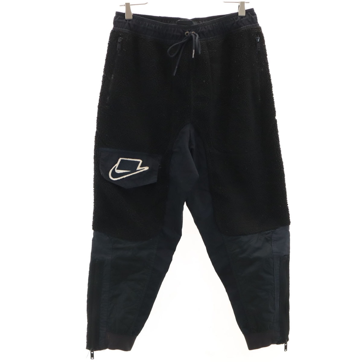 NIKE ナイキ ボア切替 中綿ロングパンツ S ブラック キルティング