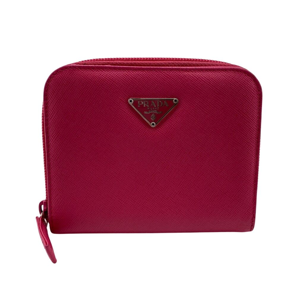 PRADA　サフィアーノ ラウンドファスナー 二つ折り財布 M605A プラダ PRADA ラウンドファスナー二つ折り財布 ネイビー 小物