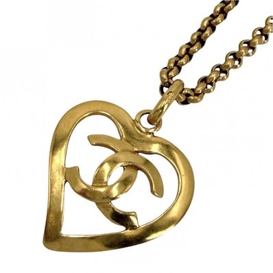 CHANEL シャネル ネックレス ココマーク ハート アクセサリー ヴィンテージ チェーン GP 95P ゴールド レディース 約50.4g 1995年【中古品】