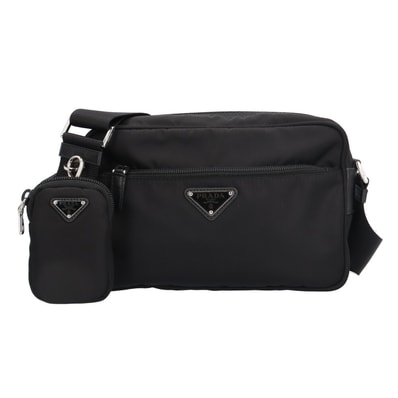 プラダ ショルダーバッグ リナイロン 1BC167 ブラック ユニセックス PRADA 中古