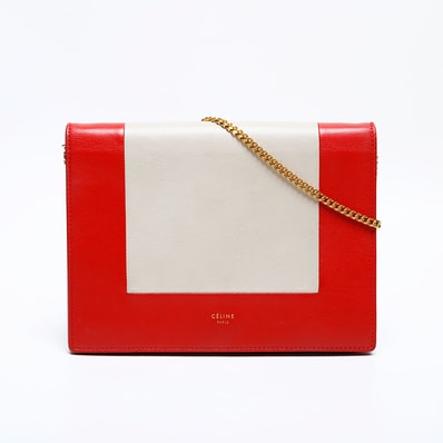 セリーヌ CELINE レザー フレーム チェーン ショルダーバッグ【中古】