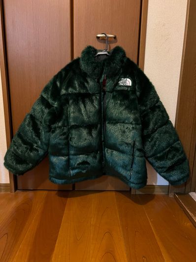 Supreme x The North Face Faux Fur Nuptse Jacket "Green"