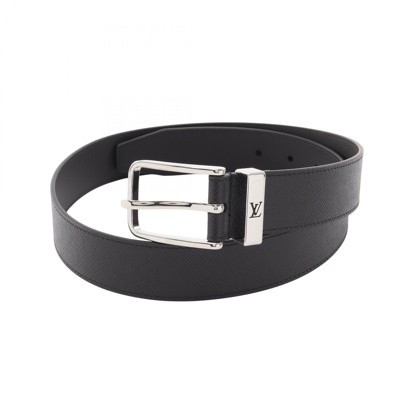 ルイ・ヴィトン LOUIS VUITTON ポンヌフ 35MM タイガ ベルト 衣料品 レザー メンズ ブラック系 【中古】