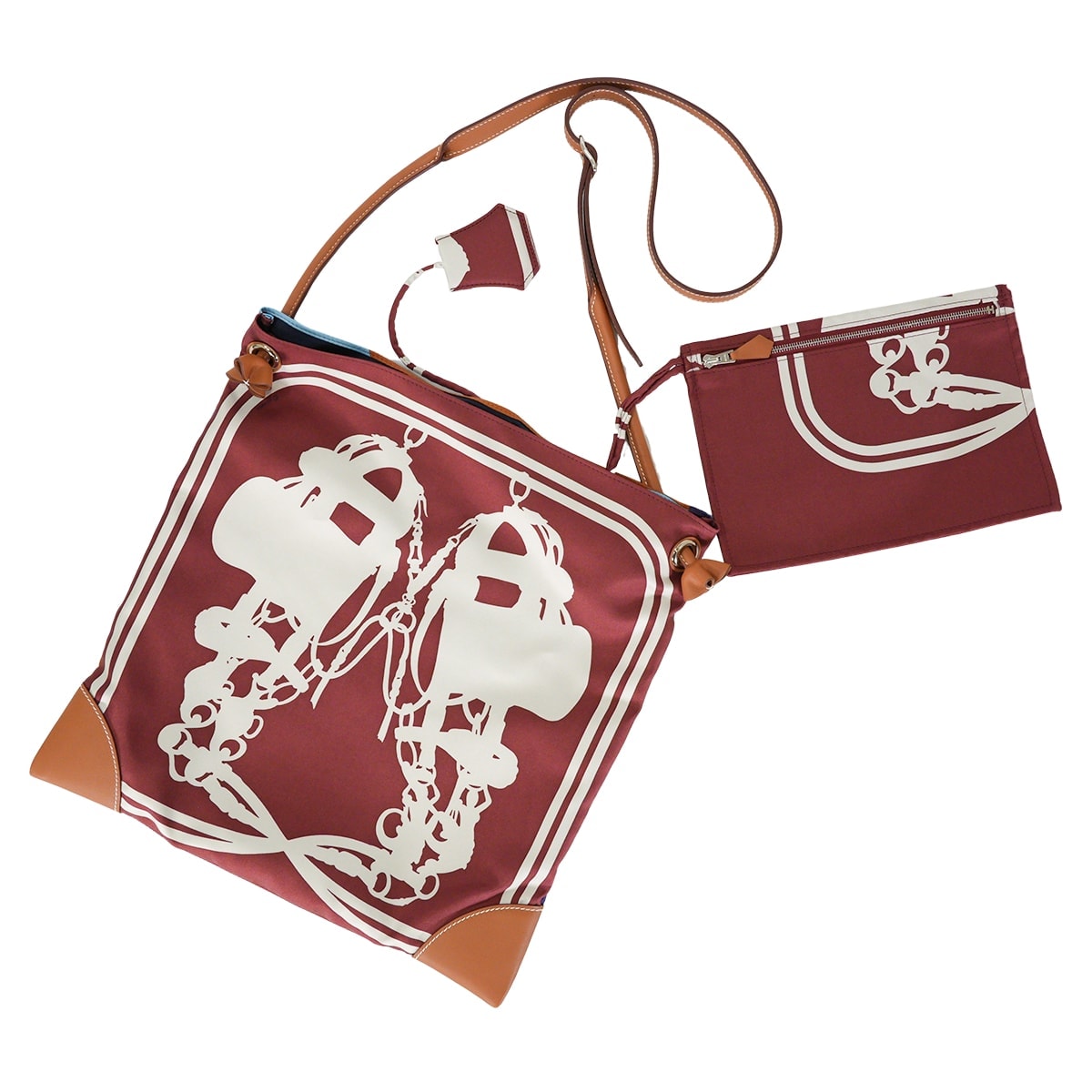 HERMES エルメス ショルダーバッグ シルキーシティ 33 PM ブリッドドゥガラ ドットカット ルージュアッシュ/ゴールド シルク/スイフト シルバー金具 D刻印 新品未使用