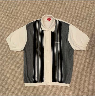 Supreme Stripe Button Up Polo "White"