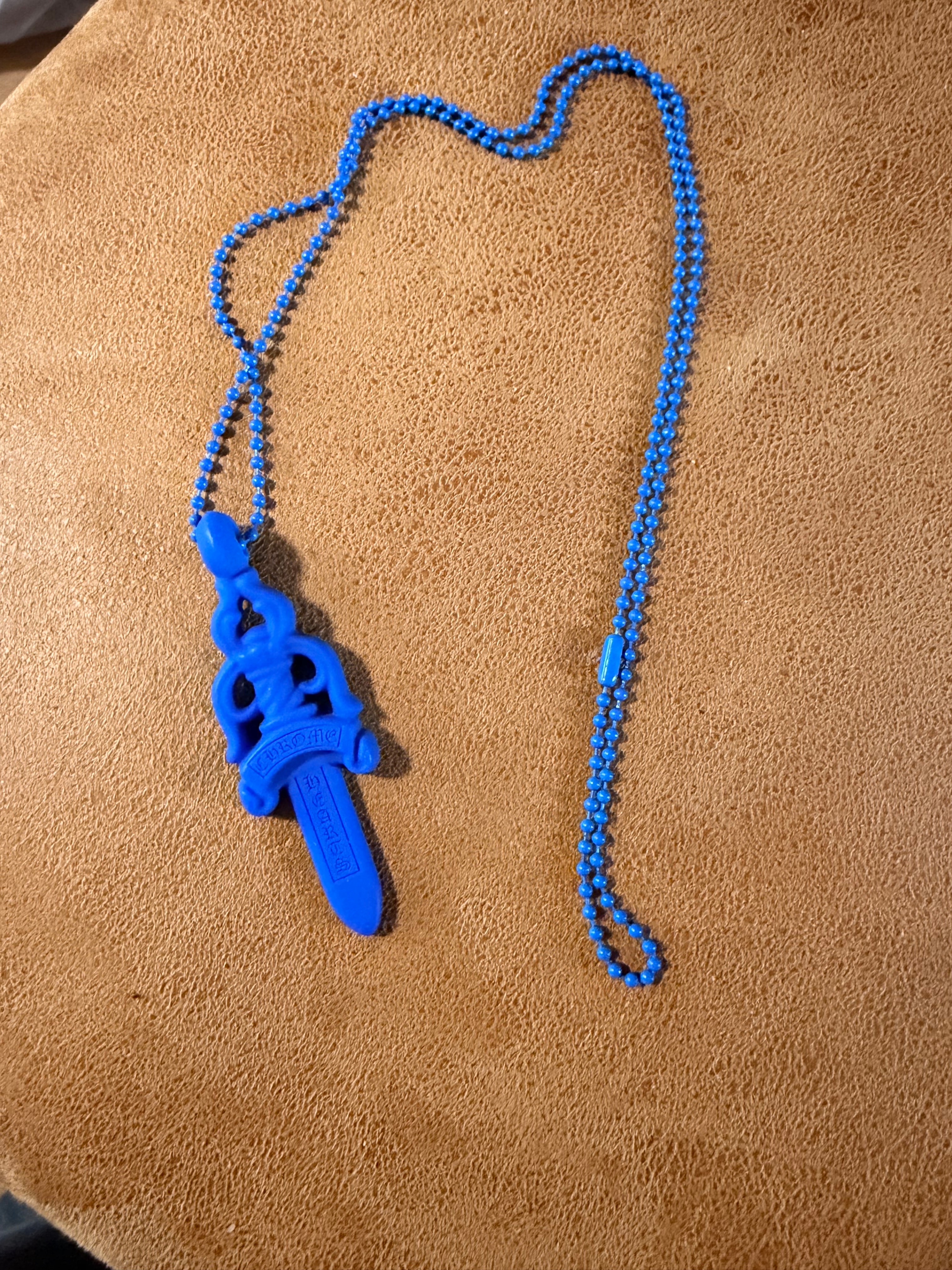 Chrome Hearts Rubber Large Dagger Silicon Necklace "Blue"