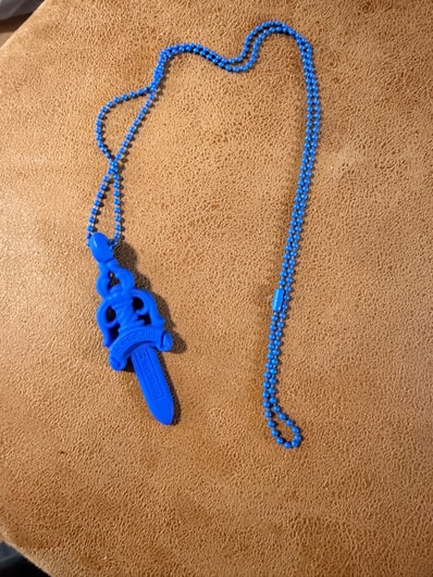 Chrome Hearts Rubber Large Dagger Silicon Necklace "Blue"