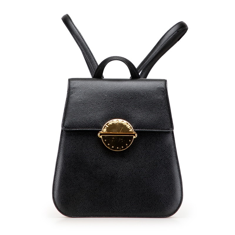 ジバンシー ロゴ リュック バックパック ブラック ゴールド レザー レディース Givenchy 【中古】