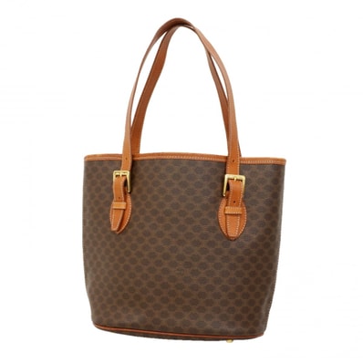 ★最終価格【6da0799-k】セリーヌ トートバッグ PVC ブラウン ゴールド金具【中古】レディース