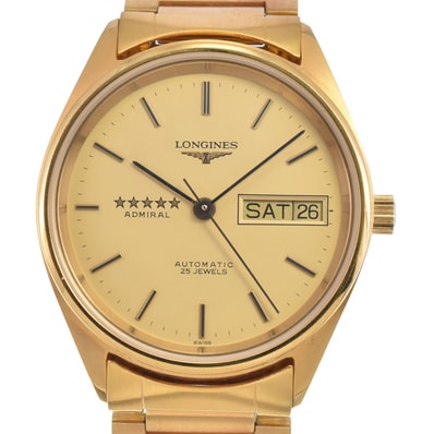 ロンジン LONGINES L7.634.2 ヴィンテージ アドミラル 5スター デイト ゴールド 自動巻き メンズ 良品 腕時計 N#148621