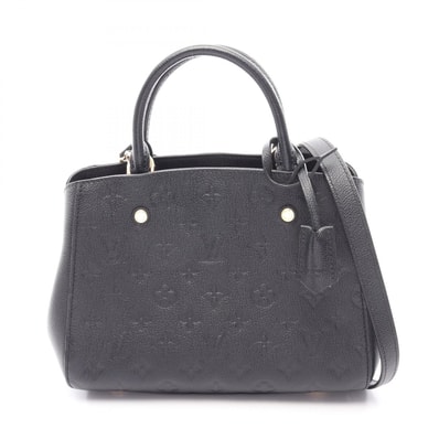 ルイ・ヴィトン LOUIS VUITTON モンテーニュBB 2WAY ハンドバッグ バッグ レザー モノグラム・アンプラント ノワール レディース ブラック系 M41053 【中古】