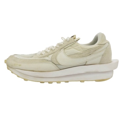 NIKE ナイキ Sacai サカイ BV0073-101 × sacai LDV Waffle Triple White サカイ ワッフル トリプルホワイト ローカット スニーカー オフホワイト系 ベージュ系 26.5cm【中古】
