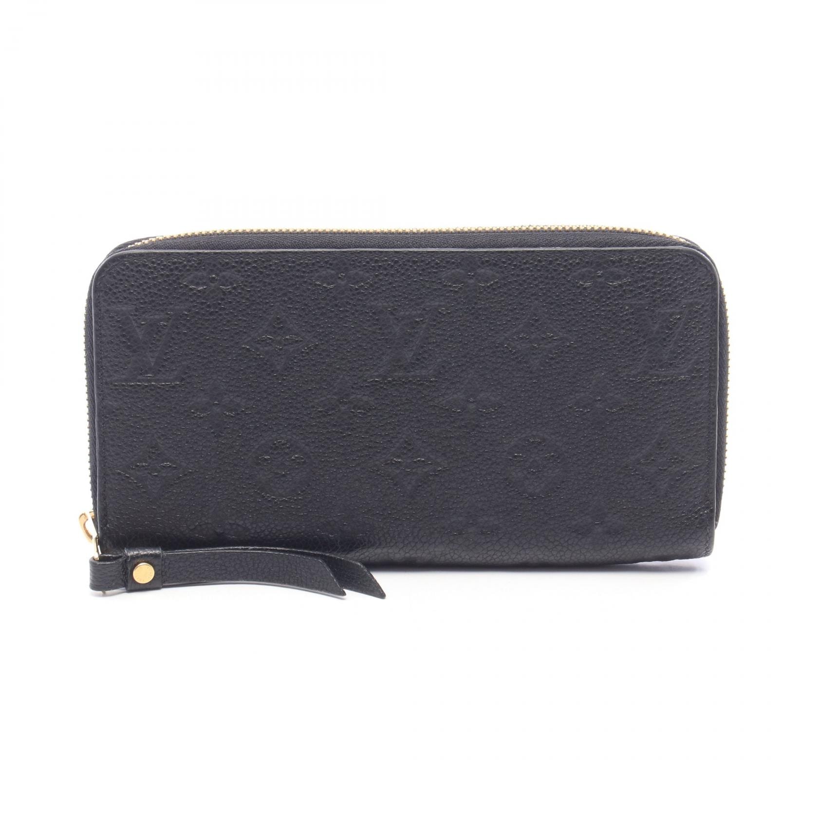 ルイ・ヴィトン LOUIS VUITTON ジッピーウォレット モノグラムアンプラント ノワール ラウンド長財布 財布 レザー レディース ブラック系 M61864 【中古】