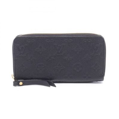 ルイ・ヴィトン LOUIS VUITTON ジッピーウォレット モノグラムアンプラント ノワール ラウンド長財布 財布 レザー レディース ブラック系 M61864 【中古】