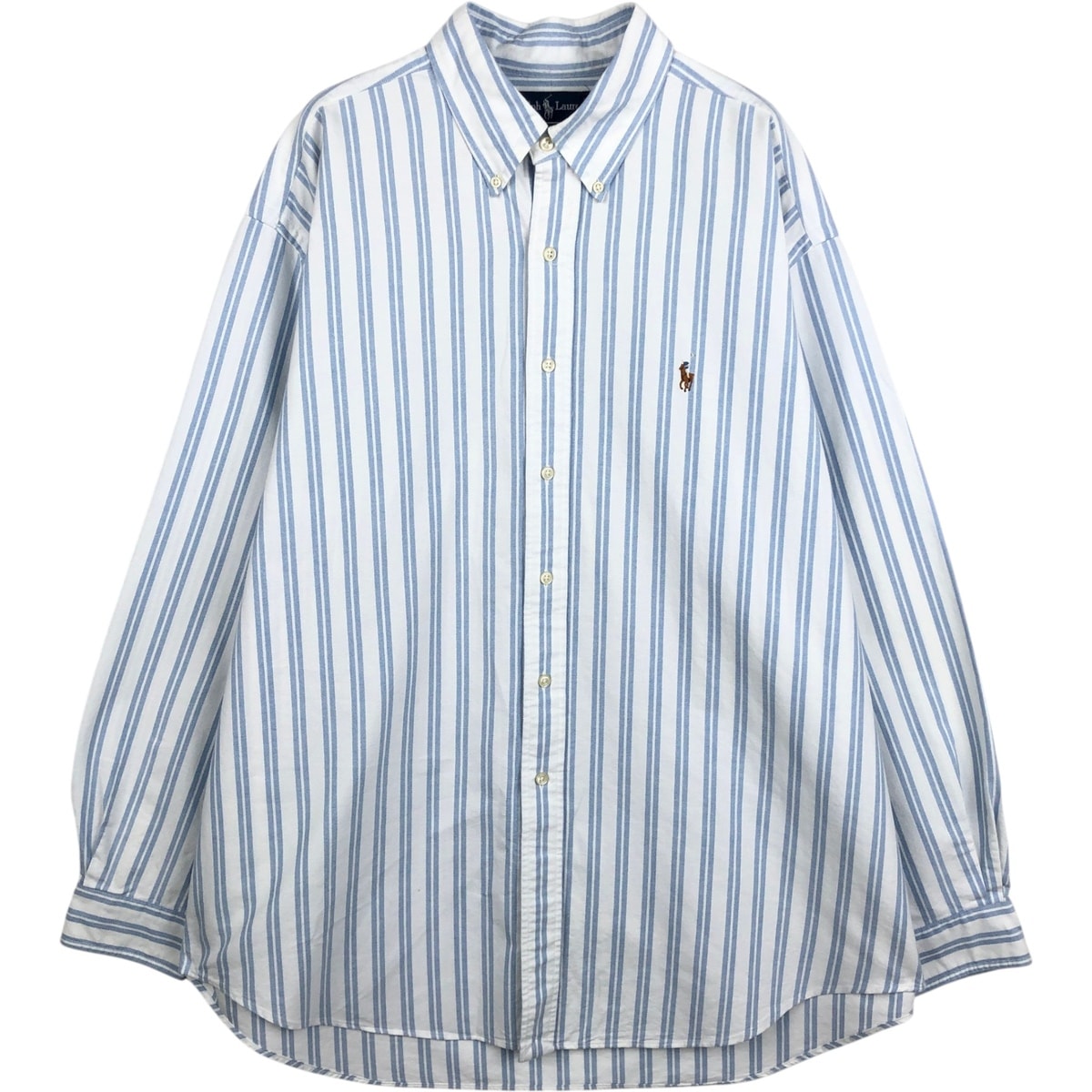 古着 ラルフローレン Ralph Lauren BLAKE 長袖 ボタンダウンストライプシャツ メンズXL相当/eaa650108