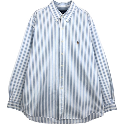 古着 ラルフローレン Ralph Lauren BLAKE 長袖 ボタンダウンストライプシャツ メンズXL相当/eaa650108