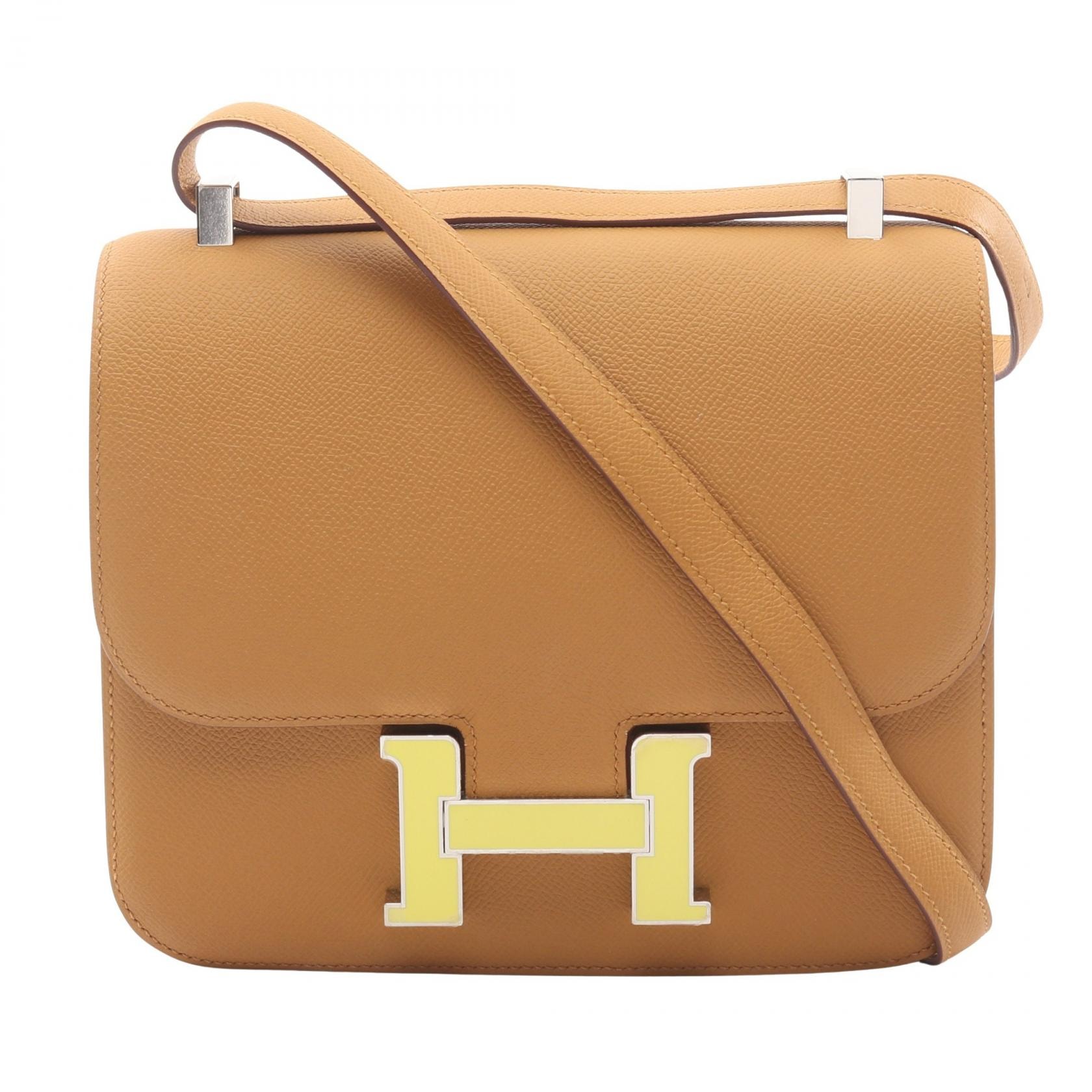 エルメス HERMES コンスタンス3 24 ショルダーバッグ バッグ レザー ヴォーエプソン ヴォーエプソン セサミ Y刻印(2020年製造) レディース ブラウン系 ライム 【中古】