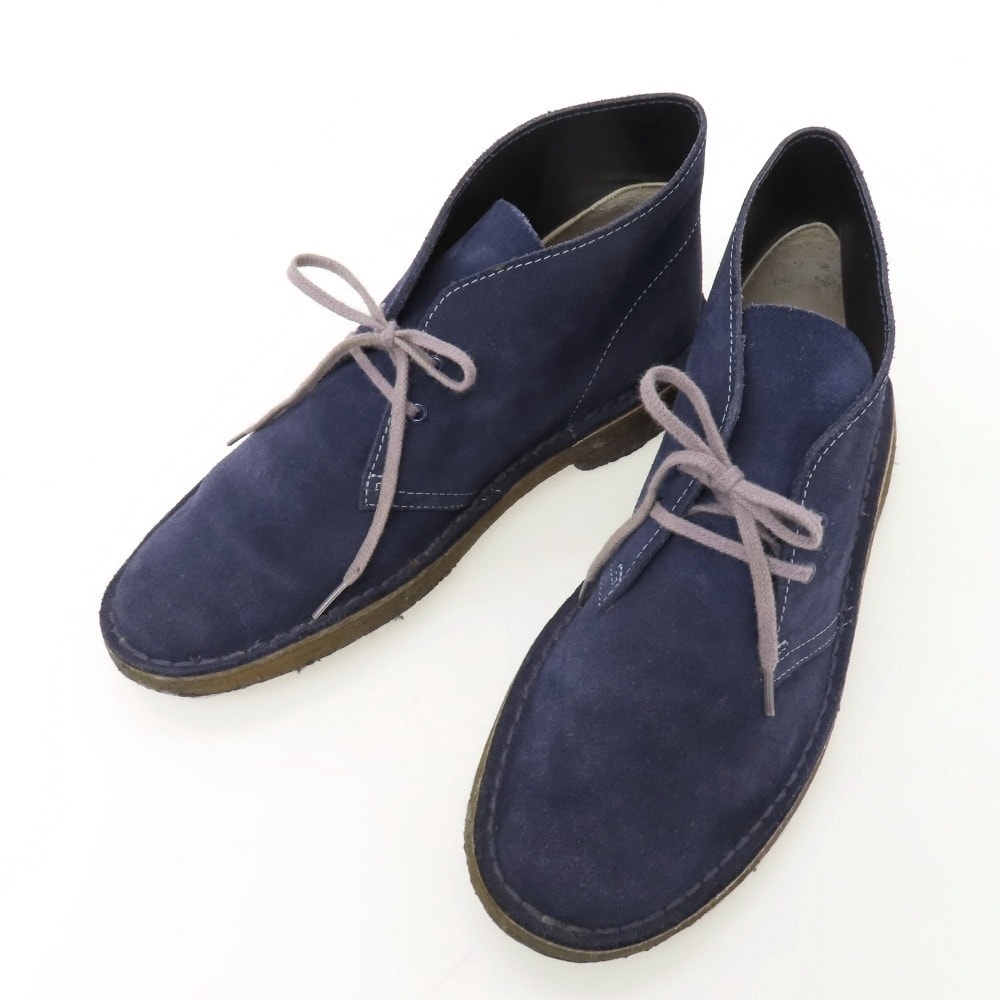 【中古】クラークス Clarks スエード ブーツ ネイビー【サイズUS7】【メンズ】