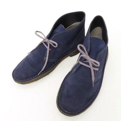 【中古】クラークス Clarks スエード ブーツ ネイビー【サイズUS7】【メンズ】