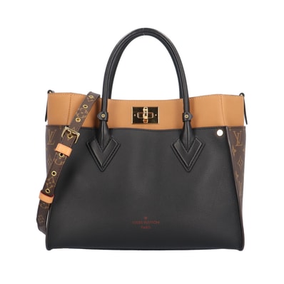 ルイヴィトン オンマイサイドMM ショルダーバッグ レザー M53823 ブラック レディース LOUIS VUITTON 中古
