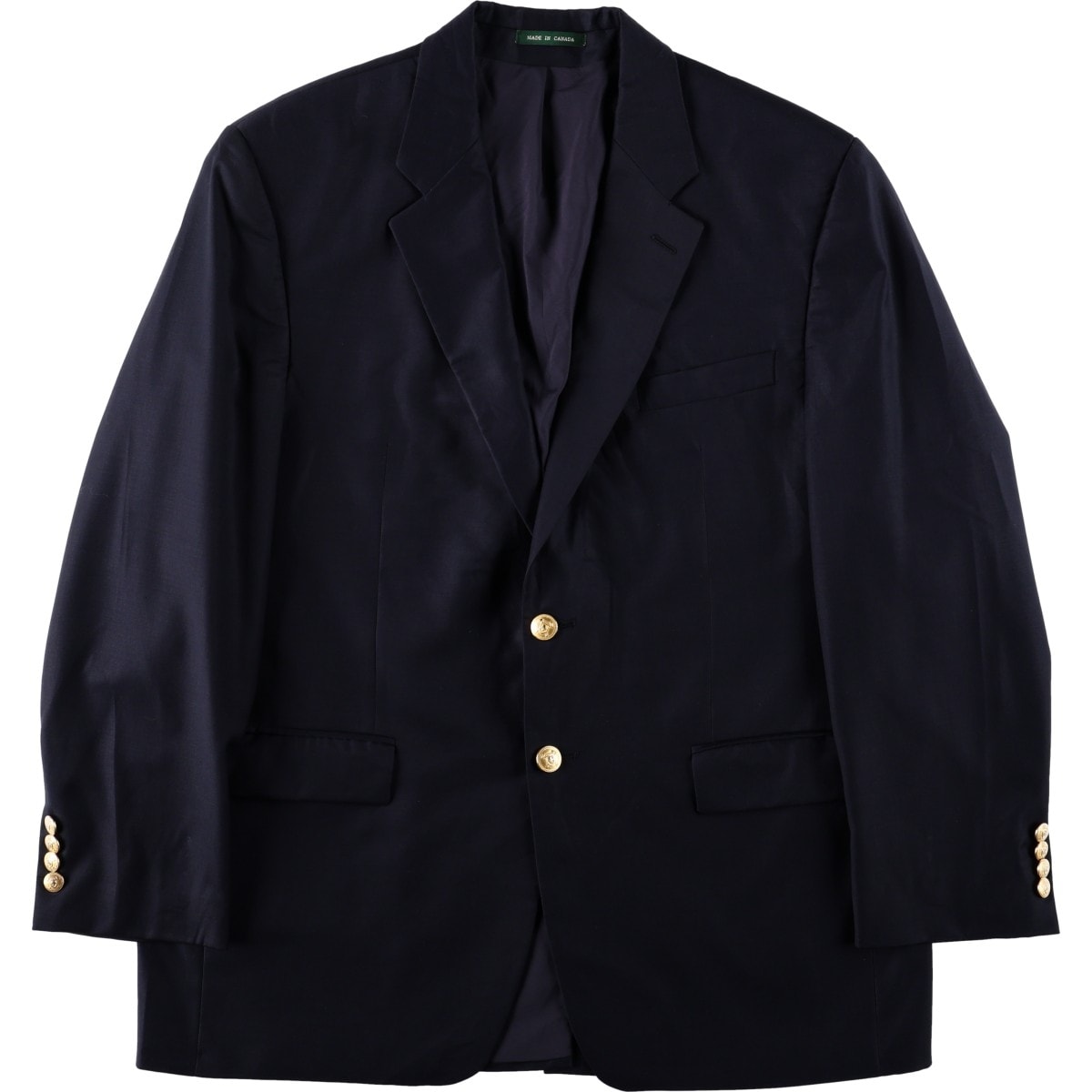 古着 ラルフローレン Ralph Lauren LAUREN ローレン 紺ブレザー テーラードジャケット カナダ製 メンズL相当/eaa678365