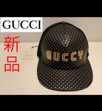 新品❗️GUCCI グッチ レザー&メッシュ SEGAロゴ キャップ
