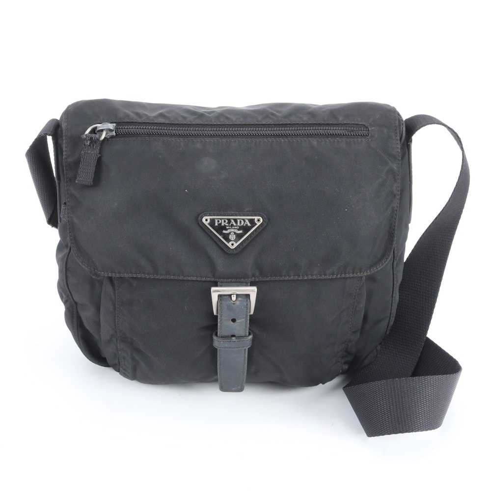 ■美品 プラダ テスート ナイロントライアングルロゴショルダーバッグ