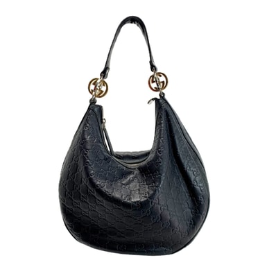 GUCCI グッチ ワンショルダーバッグ グッチシマ レザー 232962 ブラック レディース