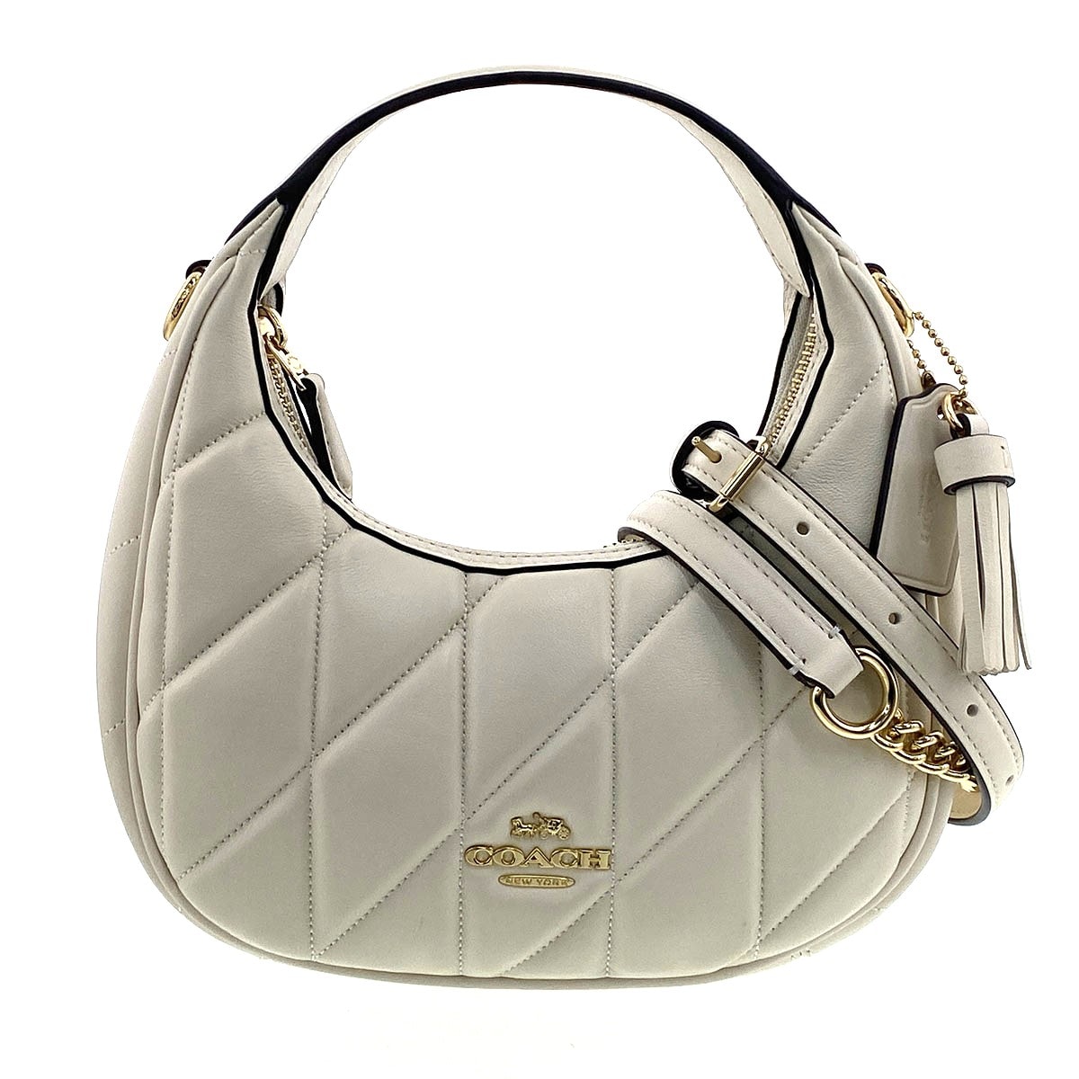 COACH コーチ キルティング カルメン ミニ クロスボディ ショルダーバッグ CY710 ホワイト  レディース【中古】