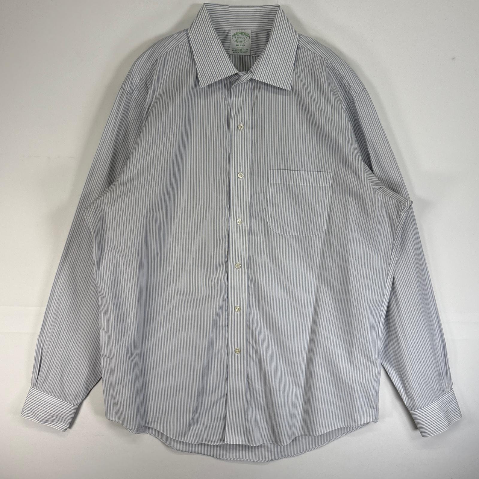 古着 90's/90年代 ブルックスブラザーズ Brooks Brothers 長袖シャツ 胸ポケ NON-IRON MILANO L  ブルー系 ストライプ メンズ