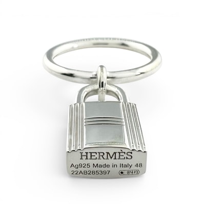 極美品 エルメス リング・指輪 アミュレット カデナ シルバー レディース 48