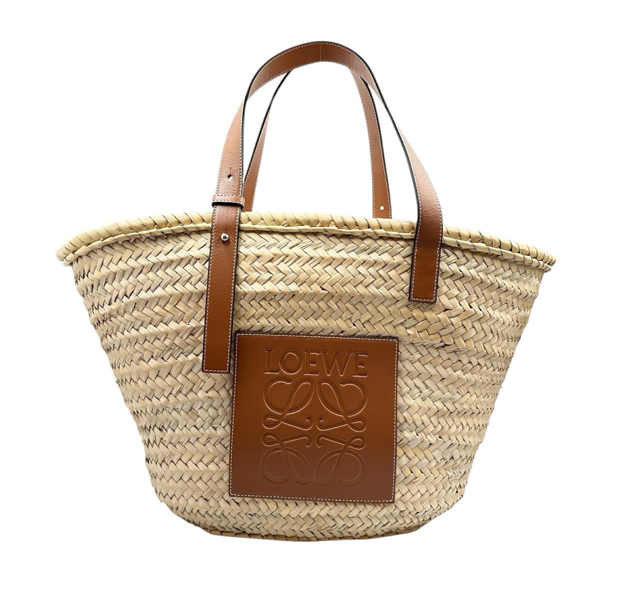 LOEWE Cesta De Palma Raffia "Natural Tan"