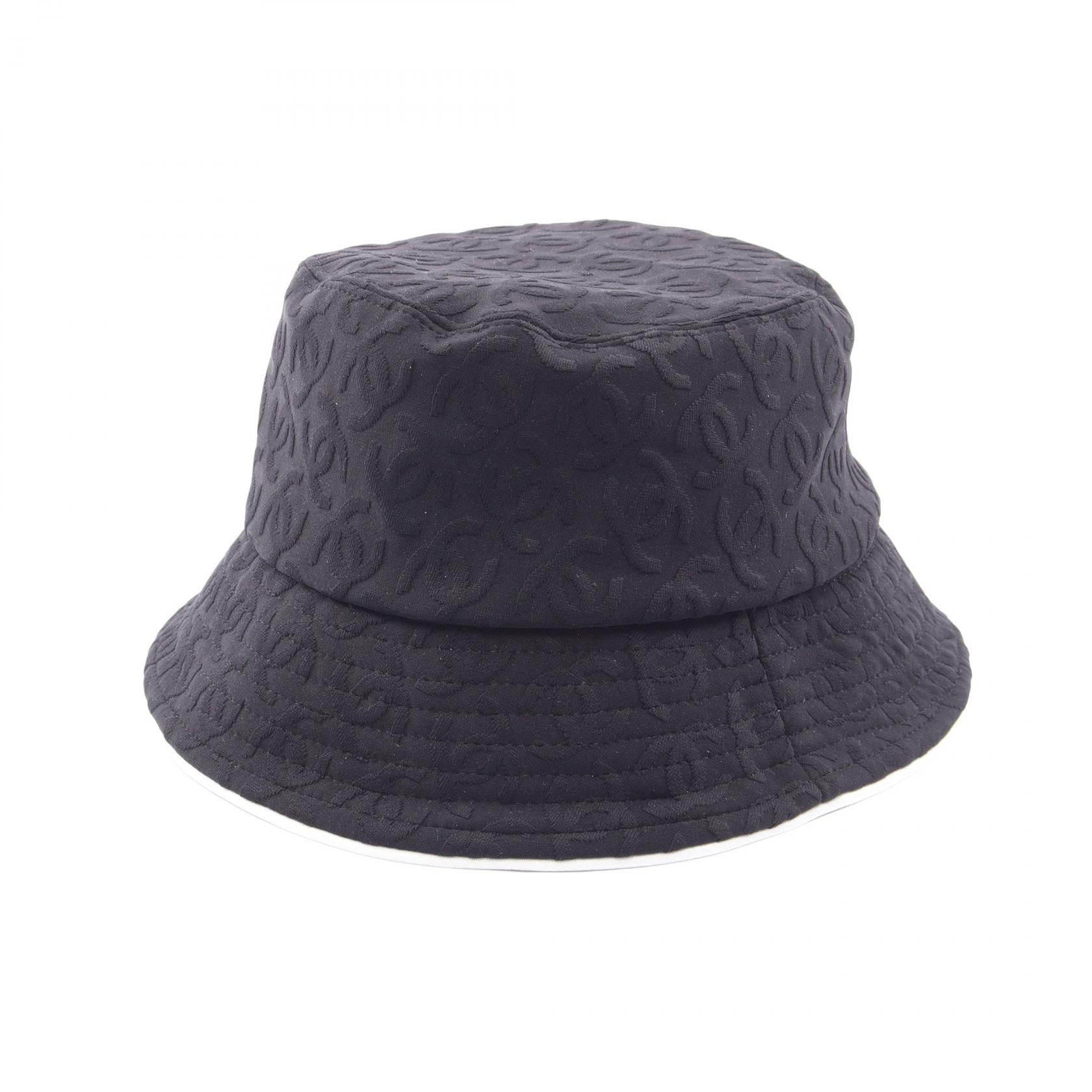 シャネル CHANEL ココマーク バケット ハット 帽子 ナイロン レディース ブラック系 AAA955 【中古】