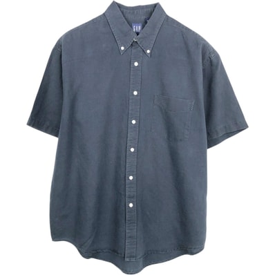古着 90年代 ギャップ GAP オールドギャップ 半袖 リネン×コットン ボタンダウンシャツ メンズL相当 ヴィンテージ/eaa670514