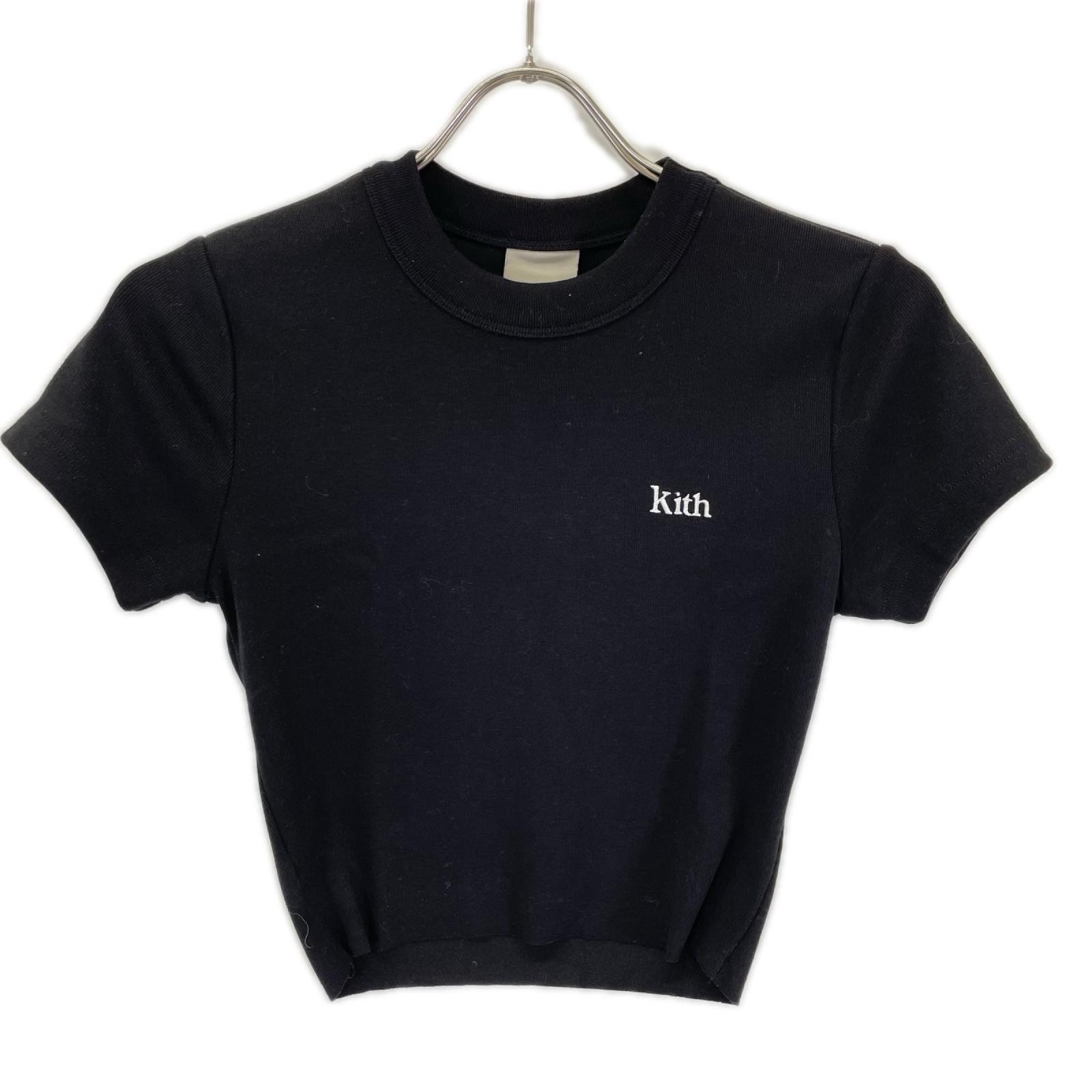 キス ブラック クロップド Tシャツ M