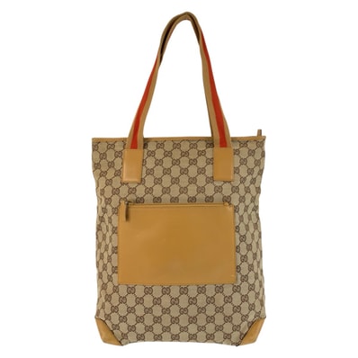 GUCCI グッチ シェリーライン ベージュ マスタード GGキャンバス レザー/ トートバッグ ショルダーバッグ 600760 【中古】
