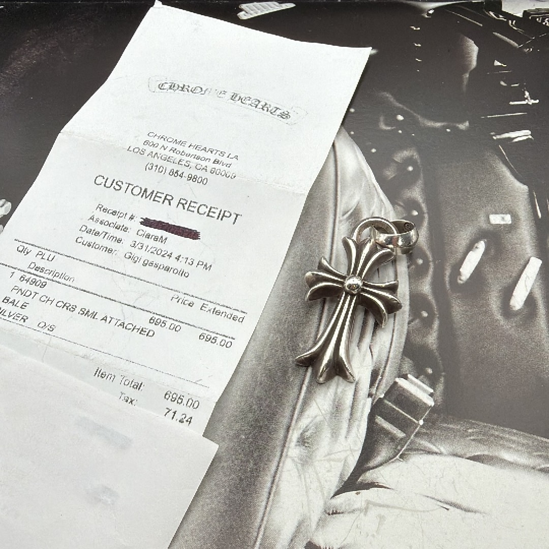 Chrome Hearts CH Cross Small W Bale "Silver"