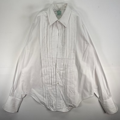 古着 60's~70's/60年代~70年代 ヴィンテージ ブルックスブラザーズ Brooks Brothers 長袖シャツ 6ボタン ドレスシャツ カフス L ホワイト系 総柄 メンズ