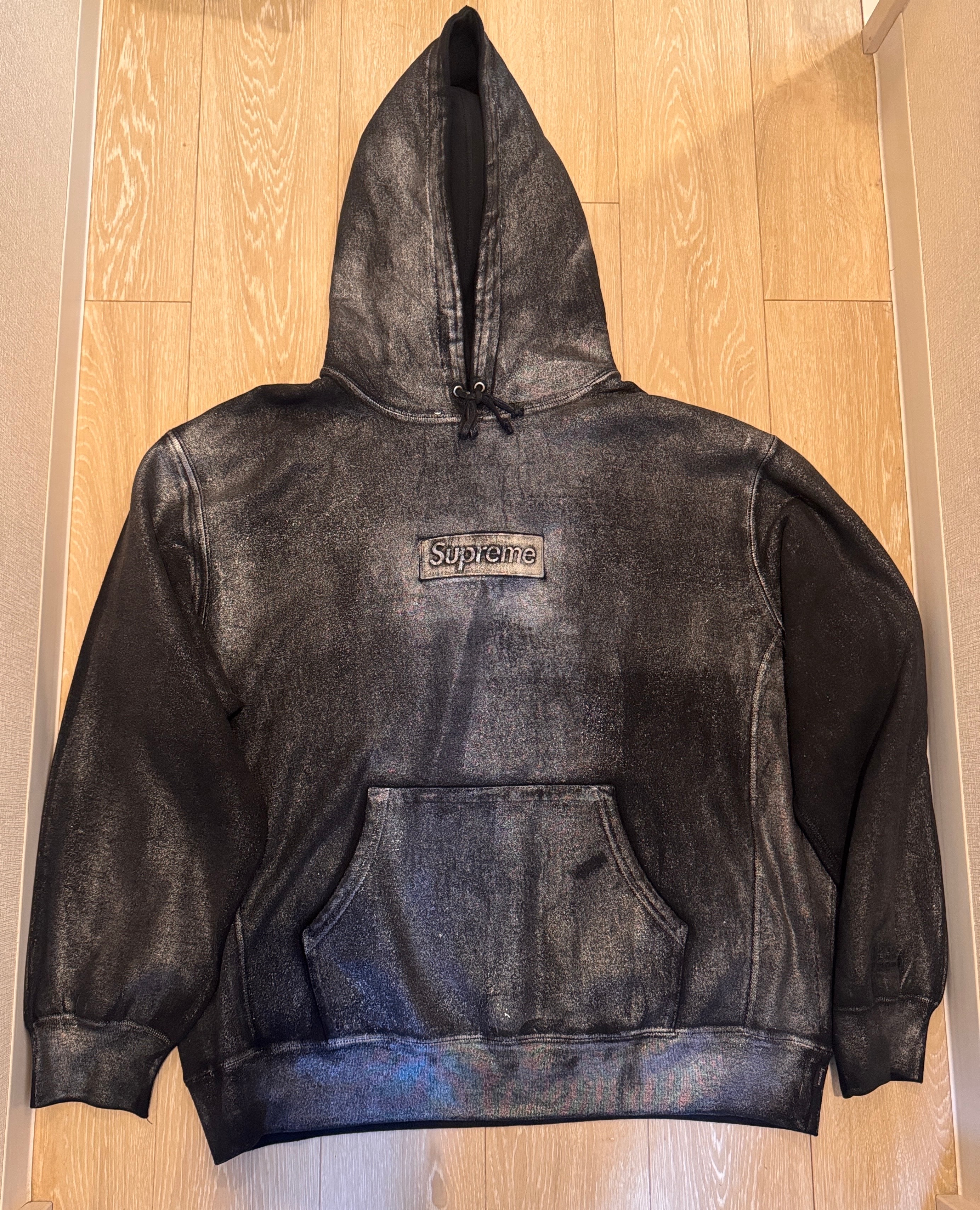 Supreme x MM6 Maison Margiela Foil Box Logo Hooded Sweatshirt "Black"