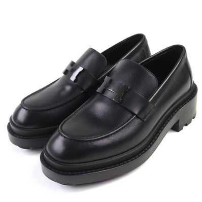 未使用品 エルメス ローファー モカシン ルーブル 黒 36.5 252134Z