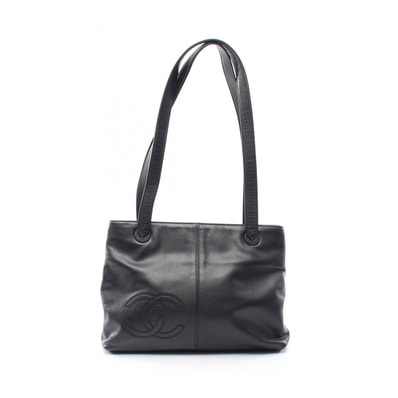 シャネル CHANEL ココマーク ブラウン金具 トートバッグ バッグ ラムスキン(羊革) レディース ブラック系 【中古】