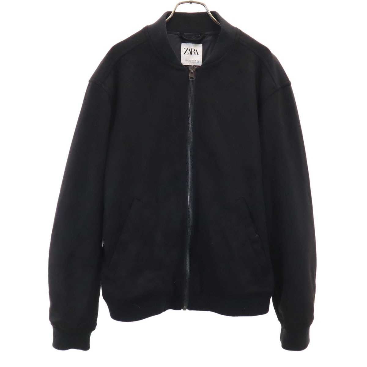 ZARA ザラ フェイクスエード ジャケット S ブラック