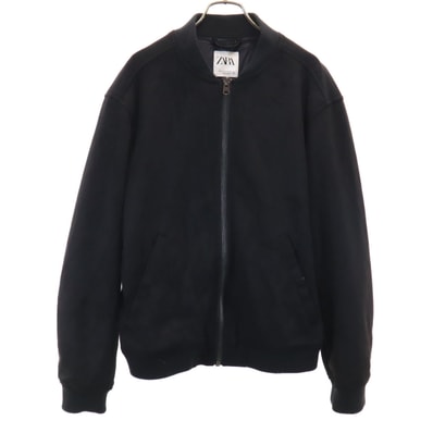 ZARA ザラ フェイクスエード ジャケット S ブラック