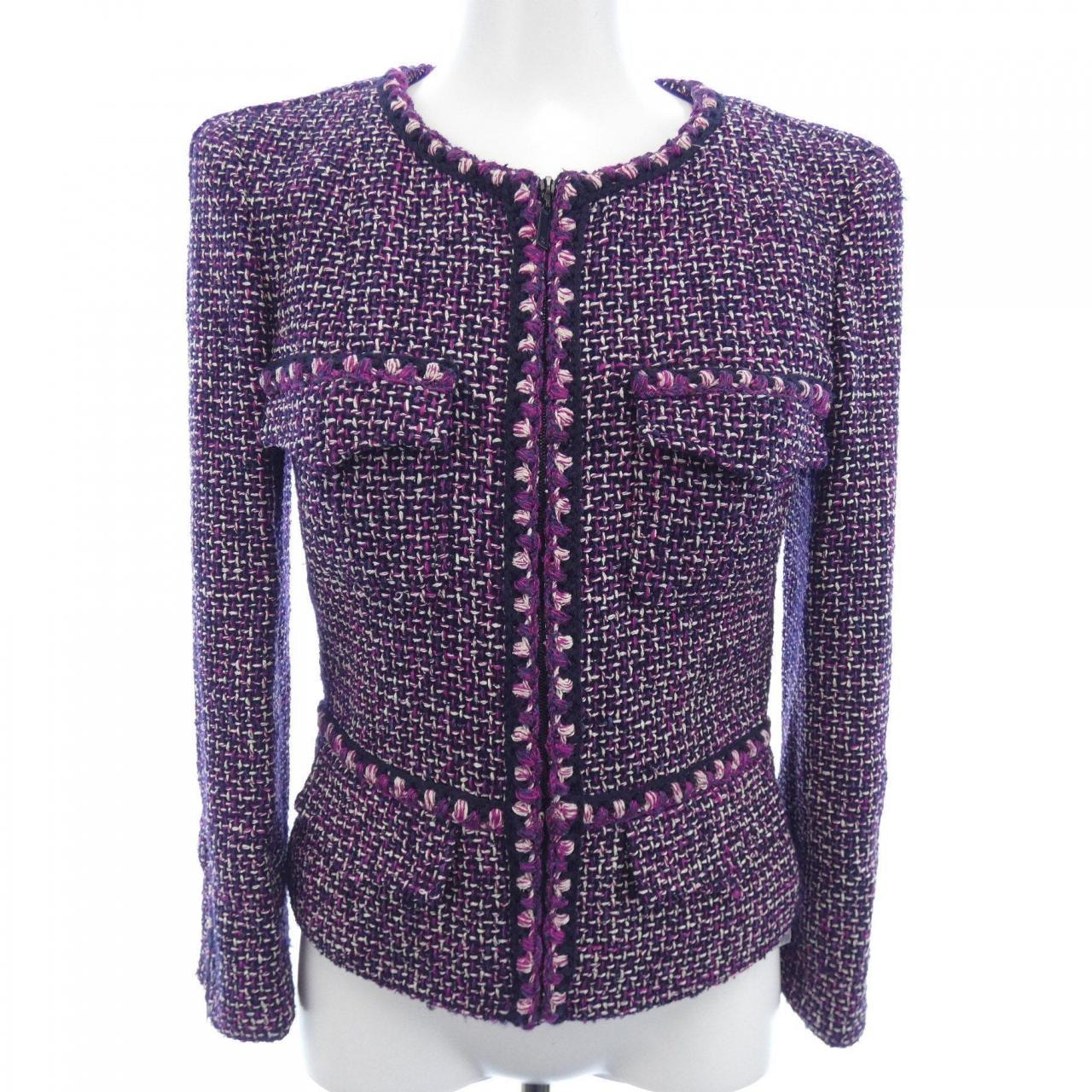 【ヴィンテージ】シャネル CHANEL P21418V12425 03P ノーカラージャケット