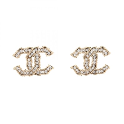 シャネル CHANEL ココマーク ピアス ジュエリー GP(ゴールドメッキ) ラインストーン レディース ゴールド系 / クリア系 【中古】