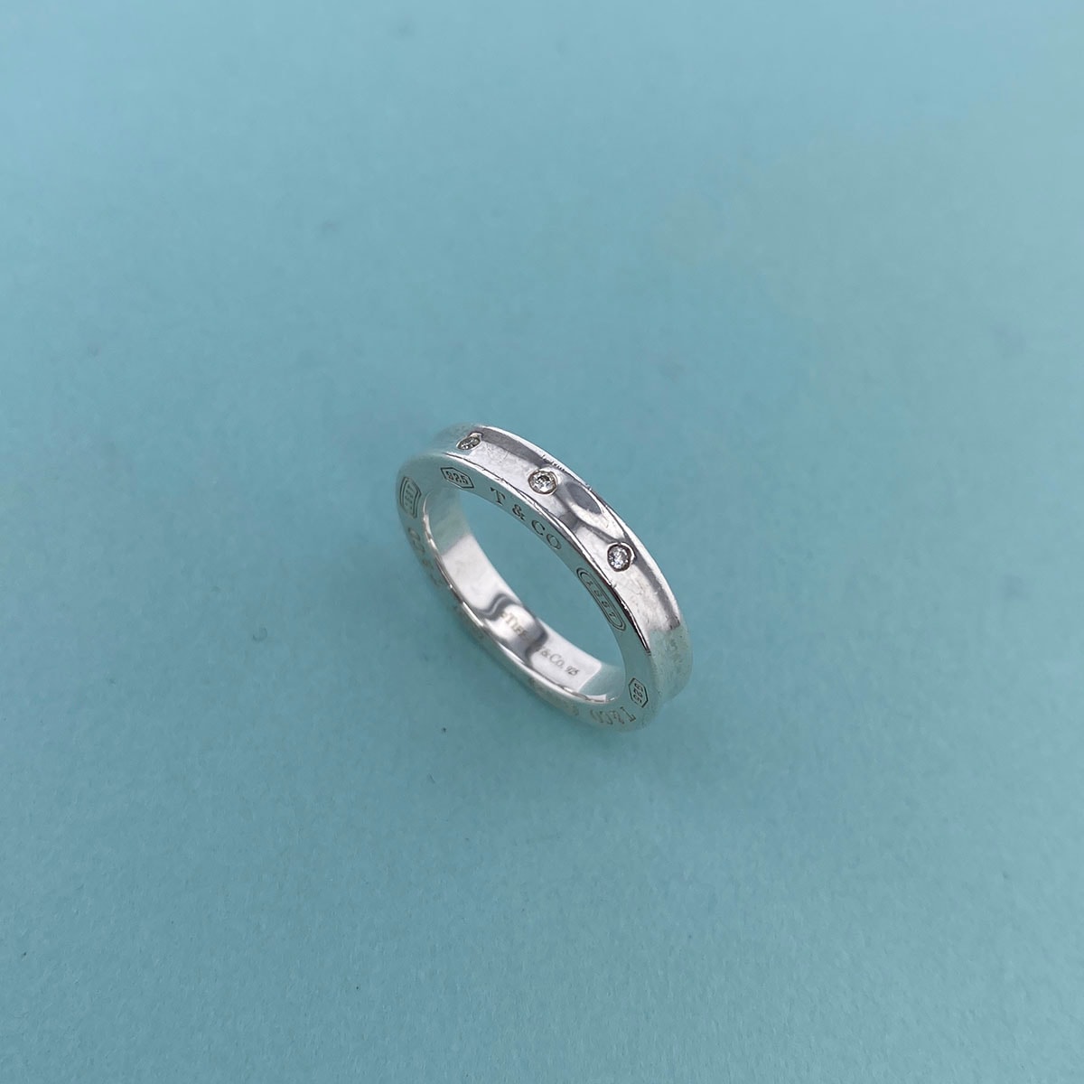 TIFFANY&Co. ティファニー ナローリング ダイヤモンド リング・指輪 シルバー925 925刻印  レディース【中古】